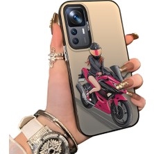 Ucuc Mi 12T Uyumlu Silikon Kenar Sert Arka Anti Düşme Kılıfı Motorsiklet Kızı