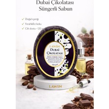 Lawin Dubai Çikolatası Kokulu Doğal Süngerli Sabun – Banyo Süngeri Lif, Peeling Etkili, Zengin Köpük