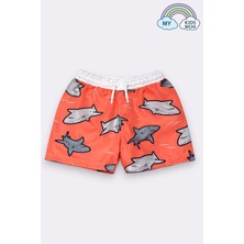 My Kids Wear Erkek Çocuk Desenli Deniz Şortu 3-16 Yaş 12495