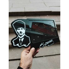 Pi Dekorasyon Motorsiklet Plakalık Atatürk Lazer Kesim Full Pleksi