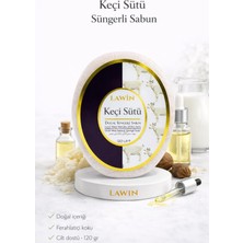 Lawin Keçi Sütü Doğal Süngerli Sabun – Banyo Süngeri Lif, Peeling Etkili, Zengin Köpük