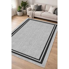 Qatalina Makinede Yıkanabilir Kaymaz Taban Leke Tutmaz Dijital Mutfak Halısı Salon Halısı ve Yolluk - Gri Kare