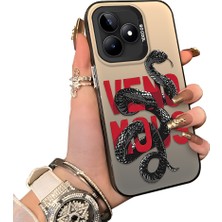 Ucuc Realme Note 50 Uyumlu Silikon Kenar Sert Arka Anti Düşme Kılıfı Mamba Yılanı