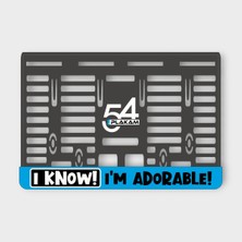Pi Dekorasyon I Know I'am Adorable! 3D Kabartmalı Pleksi Motor Plakalığı