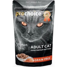 Üreticiniz Pro Choice Tahılsız Somon ve Ciğerli Yetişkin Konserve Kedi Maması 1 Adet 85 gr 481