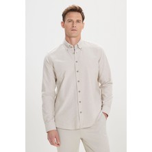 Altınyıldız Classics Slim Fit Dar Kesim Düğmeli Yaka Pamuklu Oxford Gömlek
