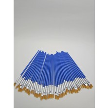 Tarçın Boyama Atölyesi Akrilik Boya Fırçası Mavi Renkli Düz Sulu Boya Fırçası 3'lü Set ( 3 Adet )