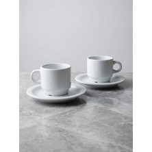 Gg Glow 2'li Dayanıklı Kahve Fincanı Takımı - 100 ml Termal Şoka Dayanıklı Üst Üste Istiflenebilir Fincan Seti