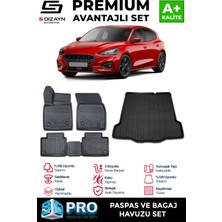 Modifiyecim  Ford Focus 4 Sedan 3D Pro Havuzlu Paspas ve Bagaj Havuzu Seti (2'li Set) Tamir Kitli 2019 Üzeri A+ Kalite 3SET-SDZ005