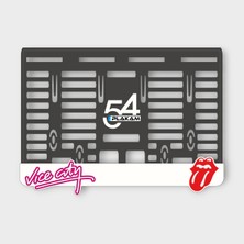 Pi Dekorasyon Gta Vice City 3D Kabartmalı Pleksi Motor Plakalığı -1