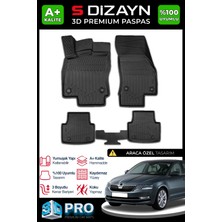 S-Dizayn Skoda Octavia 3D Pro Havuzlu Paspas 2013-2017 A+ Kalite