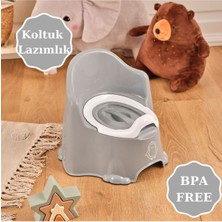 Comfort Taşınabilir Lazımlık – Çocuk Tuvalet Eğitimi Alıştırma Lazımlığı Gri