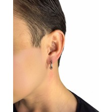 Winy Concept Top Figürlü Erkek Çelik Halka Küpe - 15 mm