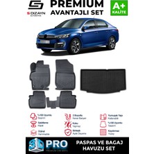 Modifiyecim  Citroen C-Elysee 3D Pro Havuzlu Paspas ve Bagaj Havuzu Seti (2'li Set) 2012-2017 A+ Kalite 3SET-SDZ059