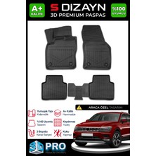 S-Dizayn VW Tiguan Allspace 3D Pro Havuzlu Paspas 2016-2024 A+ Kalite