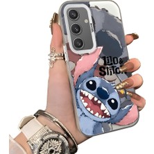 Ucuc Samsung Galaxy S24 Uyumlu Sert Akrilik Arka Silikon Kenar Lens Koruma Kılıf Sevimli Stitch
