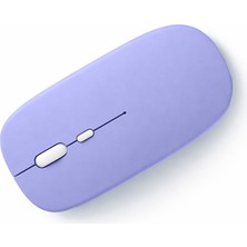 Sneezy Sessiz Kablosuz Mouse Bluetooth USB Dongle Destekli Şarjlı Ofis ve Ev Kullanımı İçin İdeal - Lavant