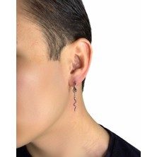 Winy Concept Sallantılı Yılan Figürlü 316L Çelik Halka Küpe - 14 mm