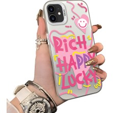 Ucuc iPhone 11 Uyumlu Sert Akrilik Arka Silikon Kenar Lens Koruma Kılıf Graffiti Deseni