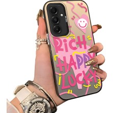 Ucuc Samsung Galaxy A16 Uyumlu Sert Akrilik Arka Silikon Kenar Lens Koruma Kılıf Graffiti Deseni