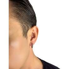 Winy Concept Üçgen Geometrik Figürlü Unisex Çelik Halka Küpe - 14 mm