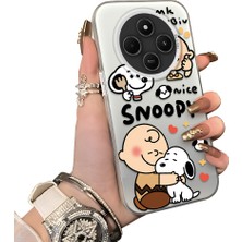Ucuc Redmi 14C Uyumlu Sert Akrilik Arka Silikon Kenar Lens Koruma Kılıf Snoopy Deseni