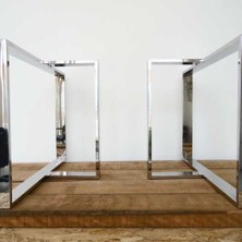 Star Krom Paslanmaz Çelik T Çerçeve Masa Ayağı Seti