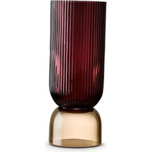 Pozzi Milano Cam Vazo 12 x 12 x 31 cm - Mor-Amber