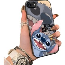 Ucuc iPhone 7/8/se 2020 2022 Uyumlu Sert Akrilik Arka Silikon Kenar Lens Koruma Kılıf Sevimli Stitch