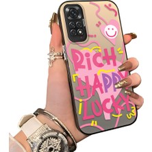 Ucuc Redmi Note 11 Uyumlu Sert Akrilik Arka Silikon Kenar Lens Koruma Kılıf Graffiti Deseni