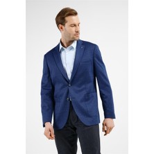İmza Lacivert Mono Yaka Kareli Desen Esnek 6 Drop Comfort Fit Classic Ceket 1002255153