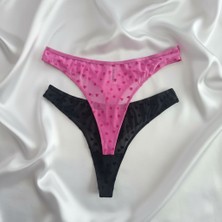 Bonbon Kadın Transparan Kalp Figürlü 2'li Paket String BB2177