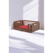 Feyza Design Büyük Ahşap Kedi Yatağı, Dekoratif ve Dayanıklı Ceviz Renkli Model