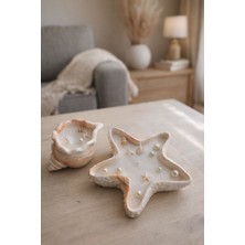 Akanart Ikili Deniz Kabuğu Tasarımlı Soya Mum Seti – Incili Dekoratif Mum (El Yapımı)