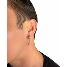 Winy Concept Çivi Figürlü Sallantılı Erkek Çelik Halka Küpe - 13 mm