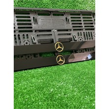 Pi Dekorasyon Mercedes Gold Aynalı Logolu Araba Plakalık