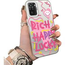 Ucuc Redmi Note 10 4g Uyumlu Sert Akrilik Arka Silikon Kenar Lens Koruma Kılıf Graffiti Deseni