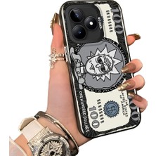 Ucuc Realme C51 Uyumlu Sert Akrilik Arka Silikon Kenar Lens Koruma Kılıf Komik Deseni