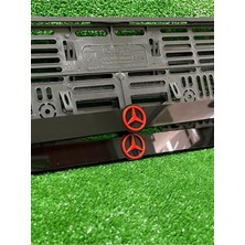 Pi Dekorasyon Kabartma Mercedes Kırmızı Logolu Araba Plakalık