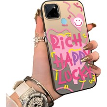 Ucuc Realme C25Y/C21Y Uyumlu Sert Akrilik Arka Silikon Kenar Lens Koruma Kılıf Graffiti Deseni