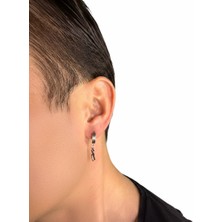 Winy Concept Mustafa Kemal Atatürk İmzalı Gümüş Renk Çelik Halka Küpe - 13 mm