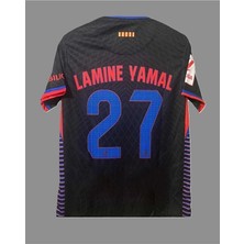 Barcelona 2024/25 Yeni Sezon Lamine Yamal 27 Numara Deplasman Forması (BLACK)7467564897659