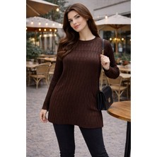 Fresh Moda Kadın Merserize Yırtmaçlı Genç Anne Mevsimlik Kazak