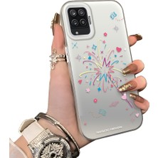 Ucuc Samsung Galaxy A12/M12 Uyumlu Sert Akrilik Arka Silikon Kenar Lens Koruma Kılıf Zaferi Kutlama Temalı