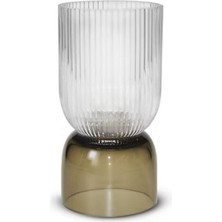 Pozzi Milano Cam Vazo 9 x 9 x 18 cm - Şeffaf-Kahve