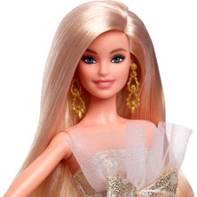 Gümüş ve Altın Rengi Elbisesiyle Sarı Saçlı Barbie 2025 Mutlu Yıllar Signature Bebek