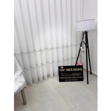 Nivemes Home Nivemeshome Perlina Gümüş  1/3  Pileli Tül Perde Apm