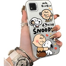 Ucuc Poco C31 Uyumlu Sert Akrilik Arka Silikon Kenar Lens Koruma Kılıf Snoopy Deseni