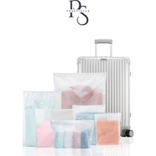 PremiumPort 10 Adet Tekrar Kullanılabilir Buzlu Fermuarlı Poşet, 20X20 cm