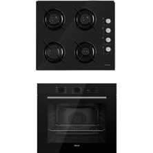 Ferre Flowart Serisi 2'li Siyah Ankastre Set (QBL62CS 2140 ) Ankastre Set